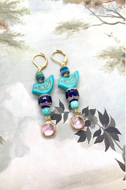 Boucles d'oreille originale de fabrication artisanale  Aniki bijoux