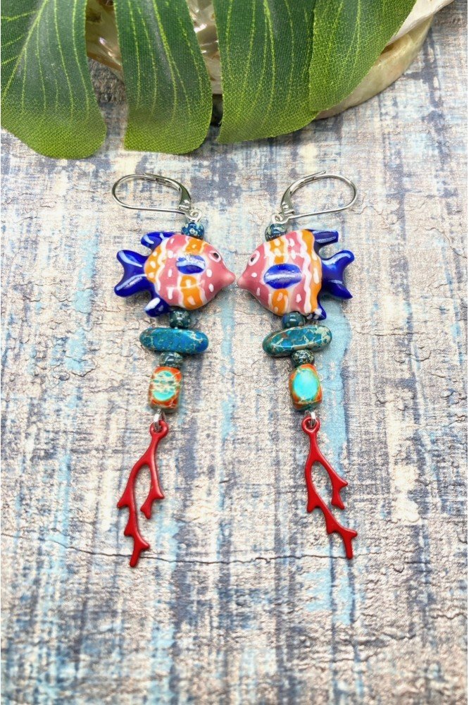 Boucles d'oreille originale de fabrication artisanale Aniki bijoux Boucles d'oreille originale de fabrication artisanale Aniki bijoux