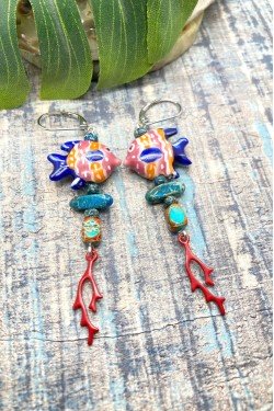 Boucles d'oreille originale de fabrication artisanale  Aniki bijoux