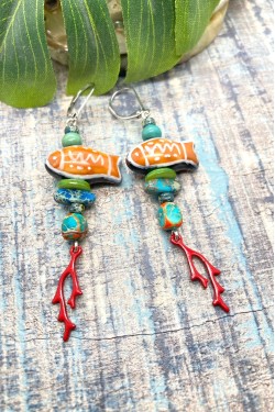 Boucles d'oreille originale de fabrication artisanale  Aniki bijoux