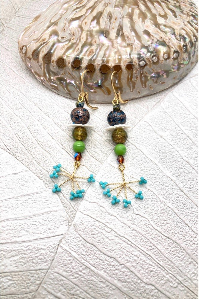 Boucles d'oreille originale de fabrication artisanale  Aniki bijoux