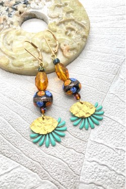 Boucles d'oreille originale de fabrication artisanale  Aniki bijoux