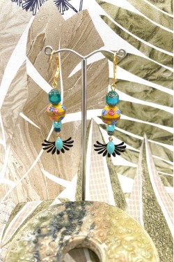 Boucles d'oreille originale de fabrication artisanale  Aniki bijoux
