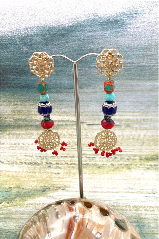 Boucles d'oreille originale de fabrication artisanale Aniki bijoux Boucles d'oreille originale de fabrication artisanale Aniki bijoux