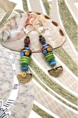 Boucles d'oreille originale de fabrication artisanale  Aniki bijoux