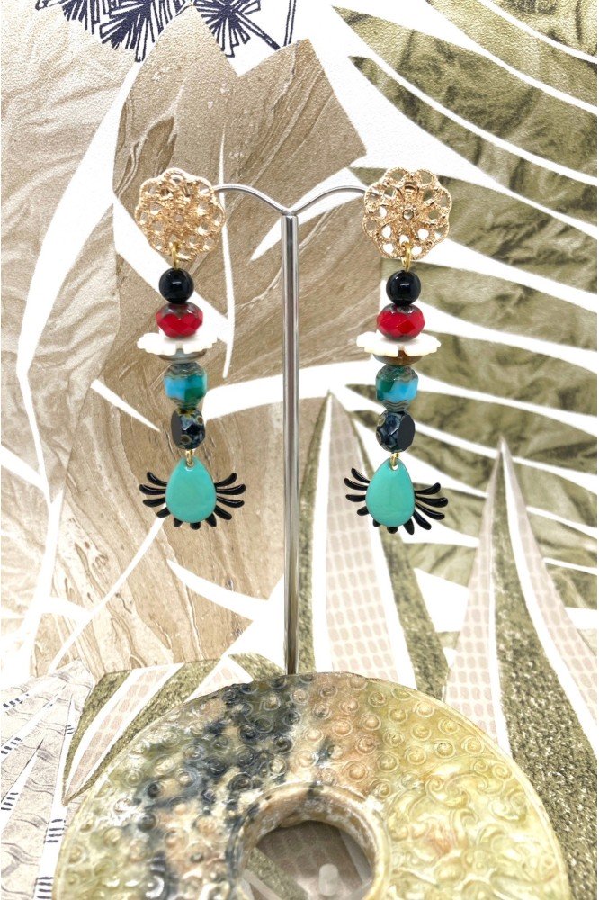 Boucles d'oreille originale de fabrication artisanale  Aniki bijoux