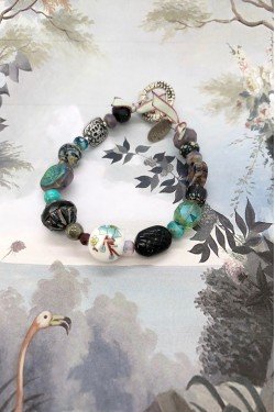 Bracelet pièce unique aux couleurs lumineuses création Aniki Bijoux