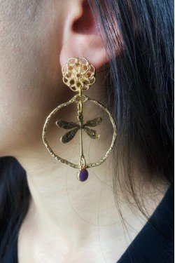 Boucles d'oreille originale de fabrication artisanale  Aniki bijoux