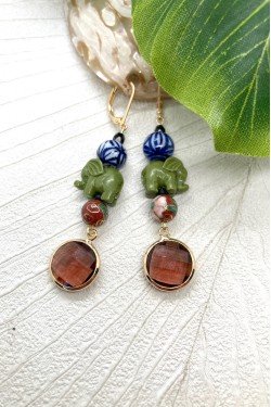Boucles d'oreille originale de fabrication artisanale  Aniki bijoux