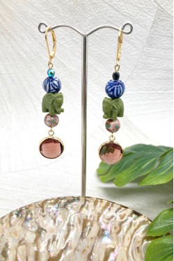 Boucles d'oreille originale de fabrication artisanale  Aniki bijoux