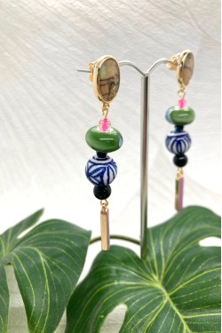 Boucles d'oreille originale de fabrication artisanale  Aniki bijoux