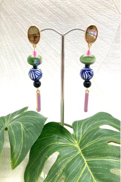 Boucles d'oreille originale de fabrication artisanale  Aniki bijoux