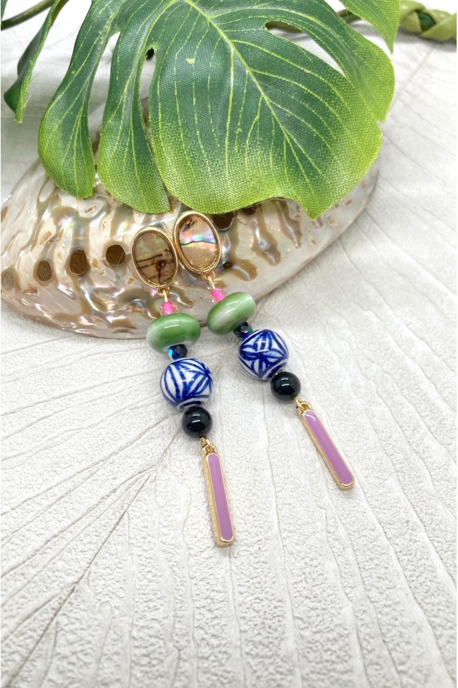 Boucles d'oreille originale de fabrication artisanale  Aniki bijoux