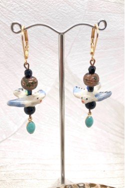 Boucles d'oreille originale de fabrication artisanale  Aniki bijoux