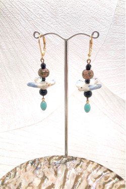 Boucles d'oreille originale de fabrication artisanale  Aniki bijoux