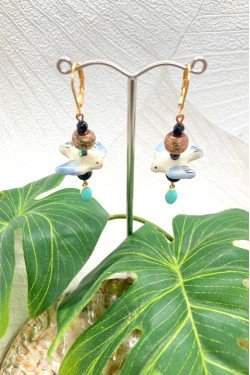 Boucles d'oreille originale de fabrication artisanale  Aniki bijoux