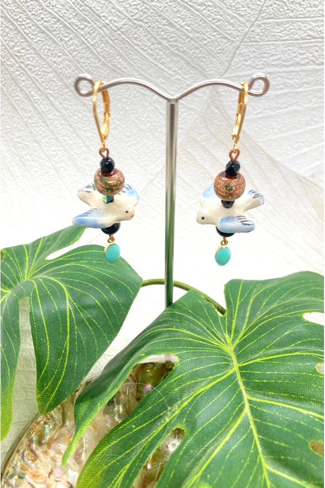 Boucles d'oreille originale de fabrication artisanale Aniki bijoux Boucles d'oreille originale de fabrication artisanale Aniki bijoux