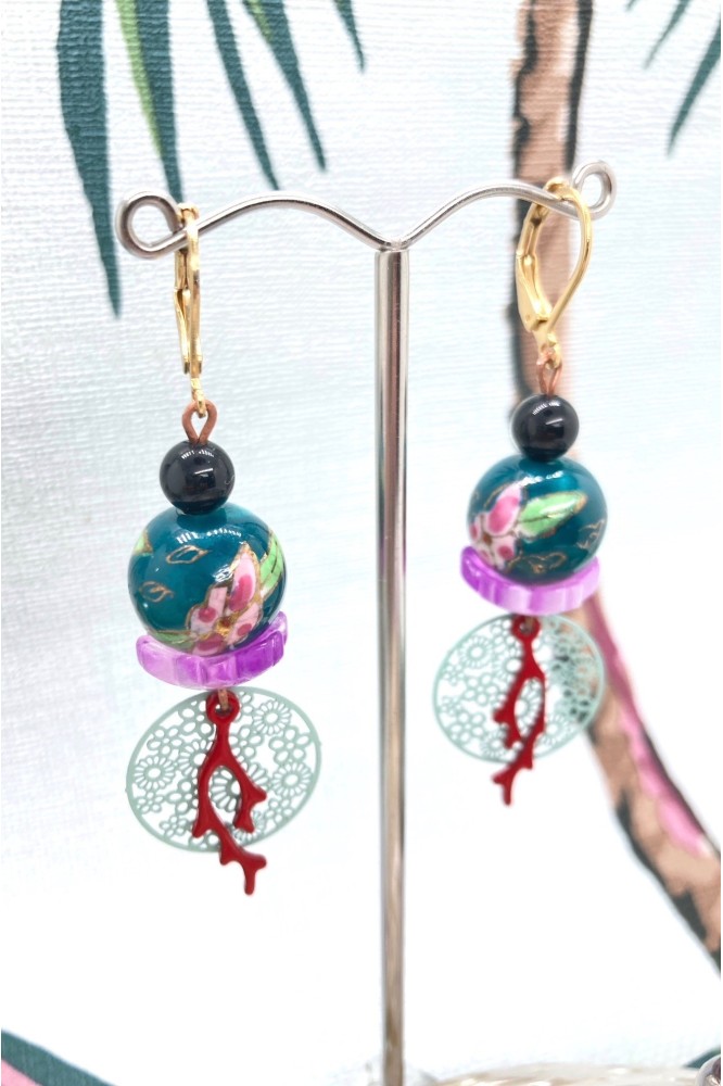 Boucles d'oreille originale de fabrication artisanale  Aniki bijoux