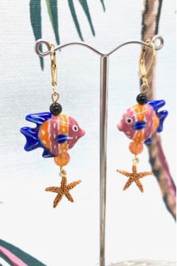 Boucles d'oreille originale de fabrication artisanale  Aniki bijoux