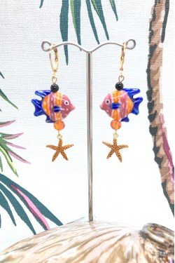 Boucles d'oreille originale de fabrication artisanale  Aniki bijoux