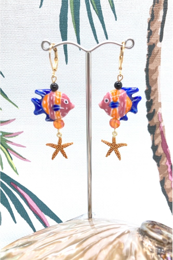 Boucles d'oreille originale de fabrication artisanale  Aniki bijoux