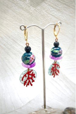Boucles d'oreille originale de fabrication artisanale  Aniki bijoux