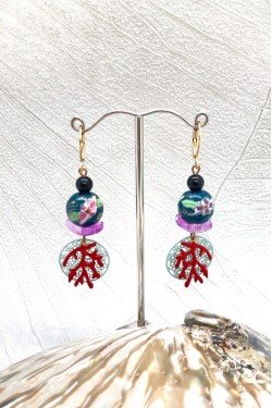 Boucles d'oreille originale de fabrication artisanale  Aniki bijoux