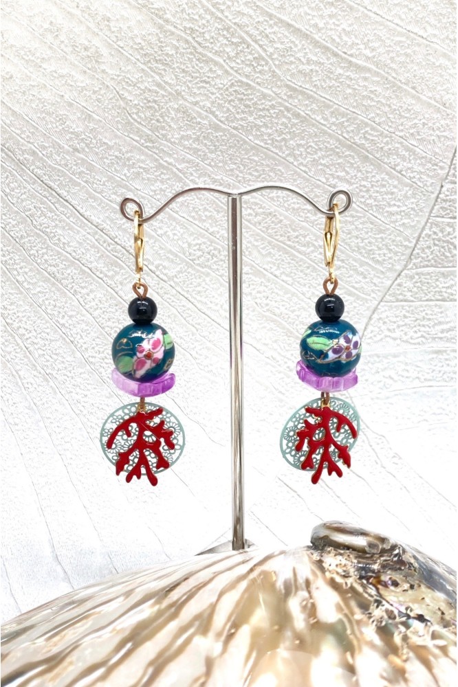 Boucles d'oreille originale de fabrication artisanale Aniki bijoux Boucles d'oreille originale de fabrication artisanale Aniki bijoux