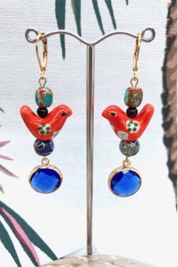 Boucles d'oreille originale de fabrication artisanale  Aniki bijoux