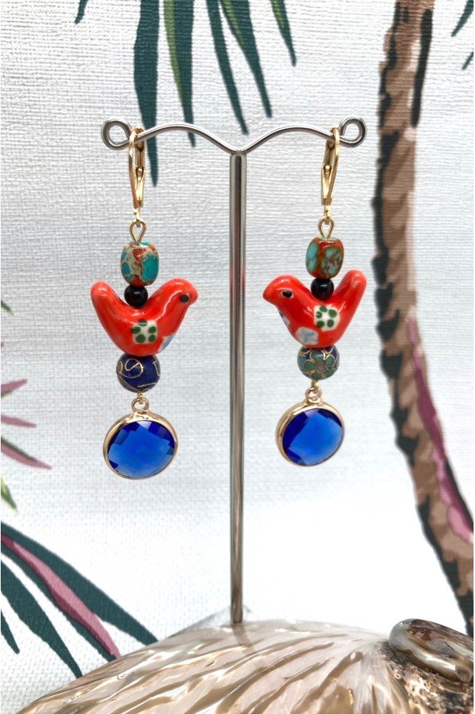 Boucles d'oreille originale de fabrication artisanale  Aniki bijoux