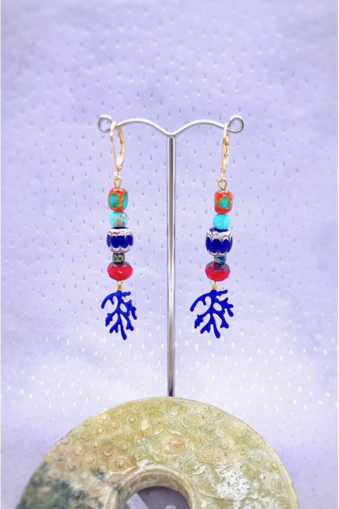 Boucles d'oreille originale de fabrication artisanale  Aniki bijoux