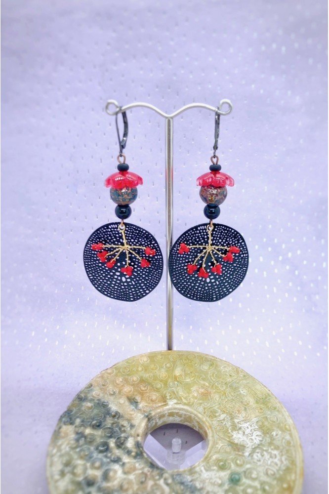 Boucles d'oreille originale de fabrication artisanale Aniki bijoux Boucles d'oreille originale de fabrication artisanale Aniki bijoux
