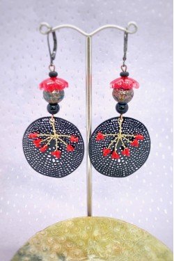 Boucles d'oreille originale de fabrication artisanale  Aniki bijoux