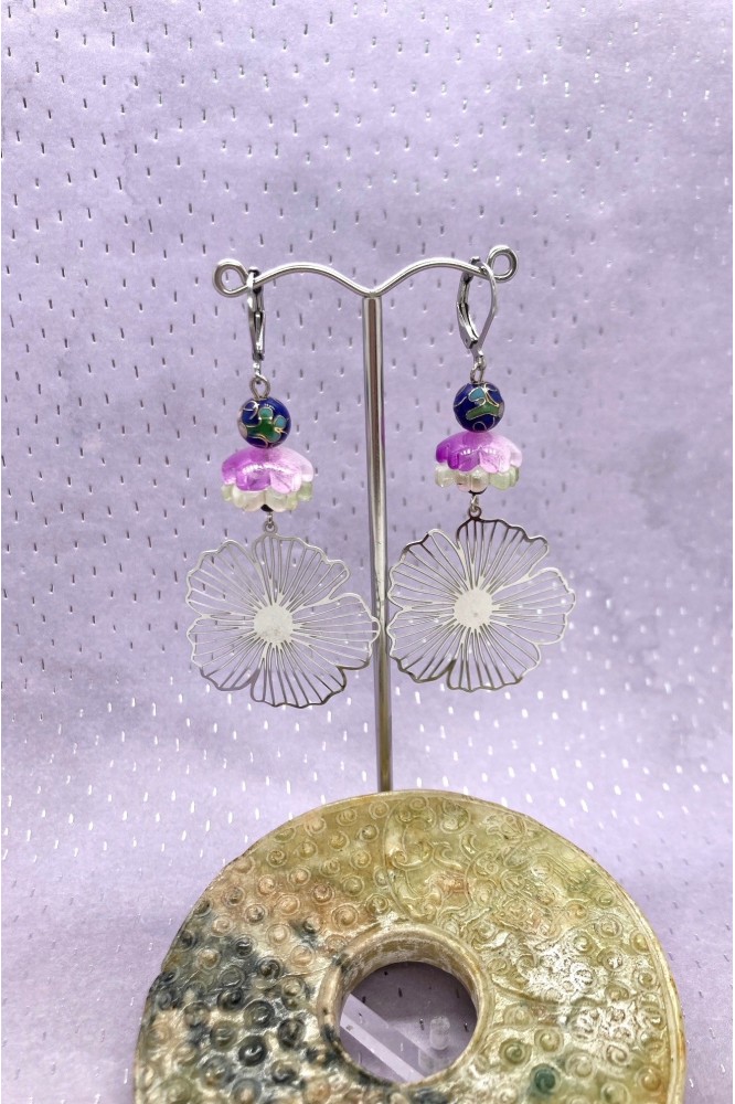 Boucles d'oreille originale de fabrication artisanale  Aniki bijoux