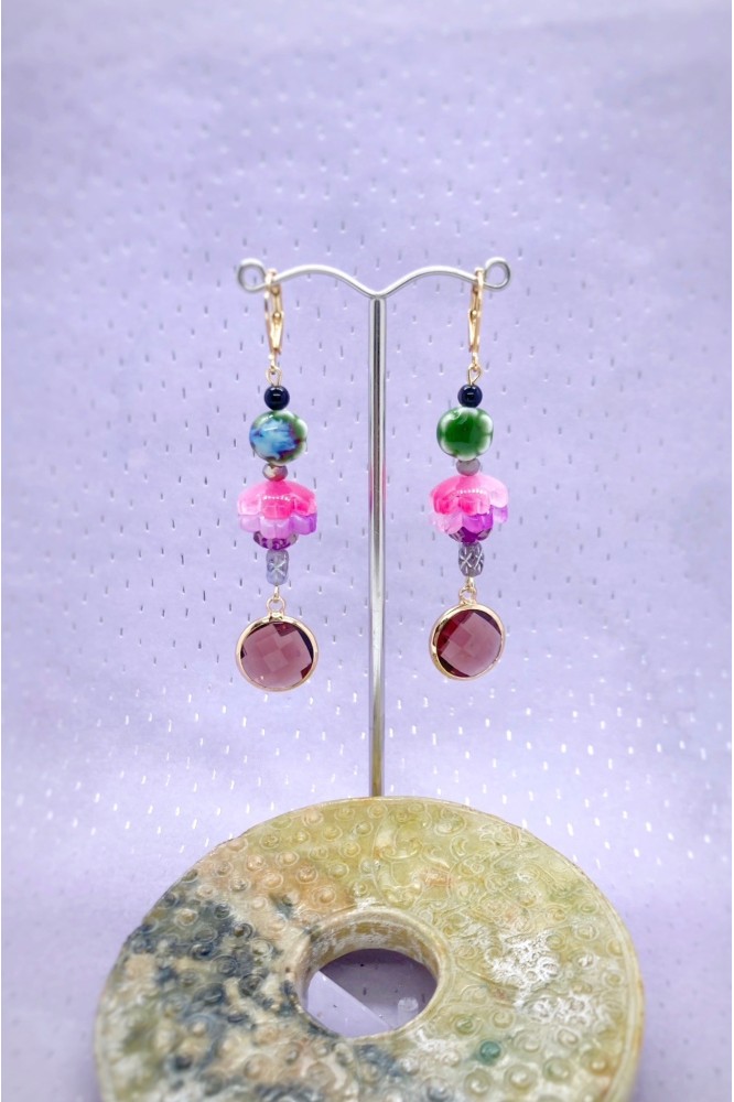 Boucles d'oreille originale de fabrication artisanale  Aniki bijoux
