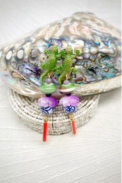 Boucles d'oreille originale de fabrication artisanale  Aniki bijoux