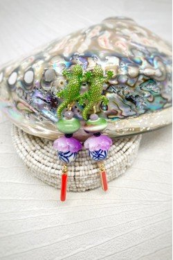 Boucles d'oreille originale de fabrication artisanale  Aniki bijoux