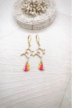 Boucles d'oreille originale de fabrication artisanale  Aniki bijoux