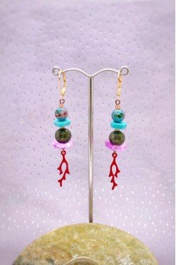 Boucles d'oreille originale de fabrication artisanale  Aniki bijoux