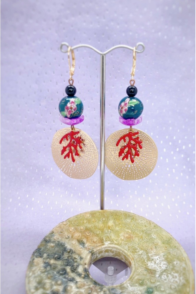 Boucles d'oreille originale de fabrication artisanale  Aniki bijoux