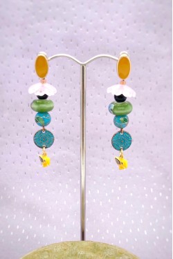 Boucles d'oreille originale de fabrication artisanale  Aniki bijoux