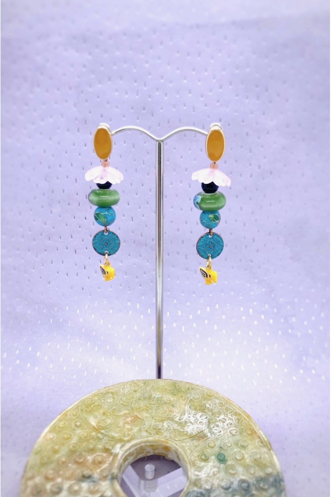 Boucles d'oreille originale de fabrication artisanale  Aniki bijoux