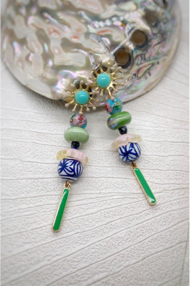 Boucles d'oreille originale de fabrication artisanale Aniki bijoux Boucles d'oreille originale de fabrication artisanale Aniki bijoux