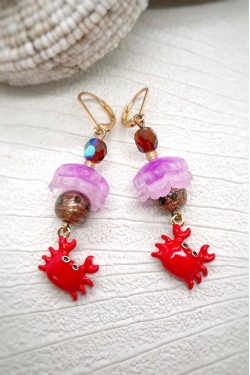 Boucles d'oreille originale de fabrication artisanale  Aniki bijoux