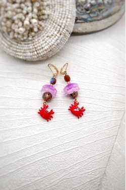 Boucles d'oreille originale de fabrication artisanale  Aniki bijoux