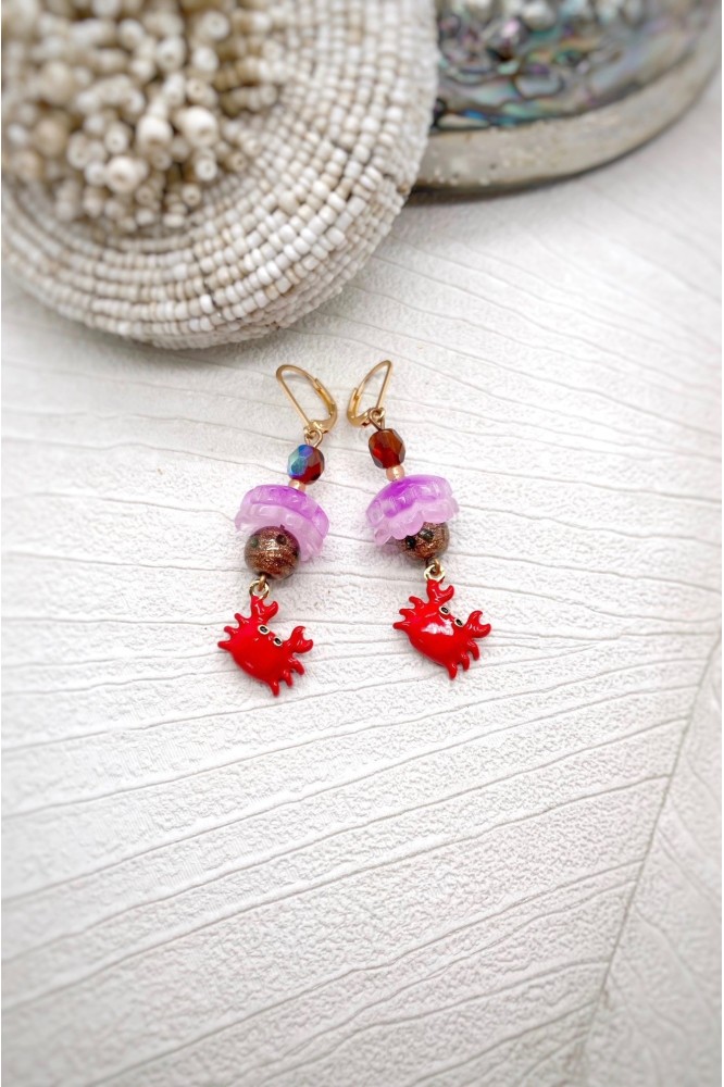 Boucles d'oreille originale de fabrication artisanale  Aniki bijoux