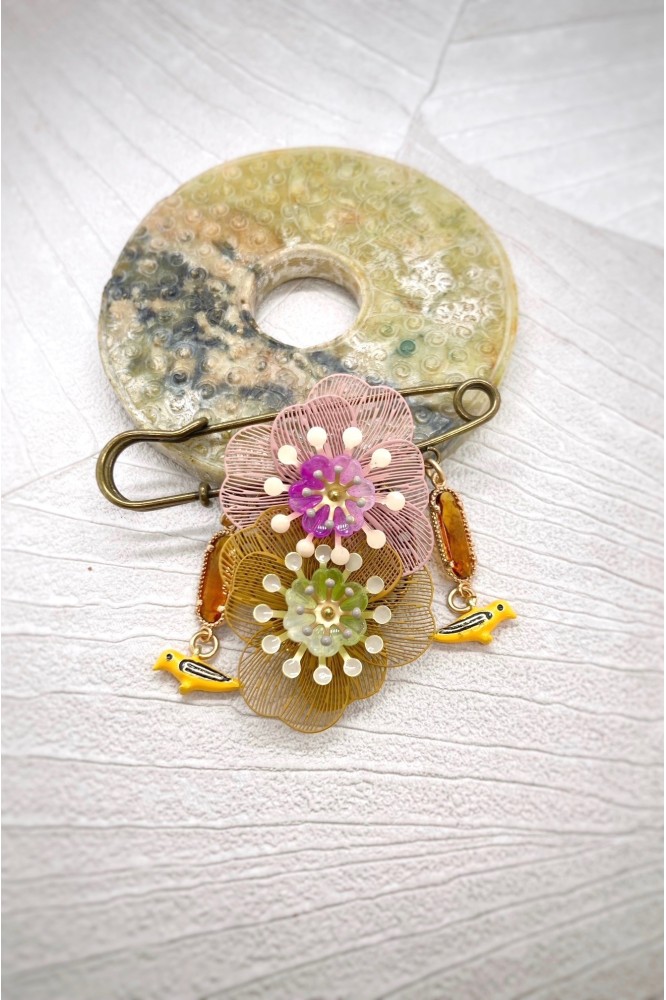 Broche originale de fabrication artisanale, Aniki bijoux