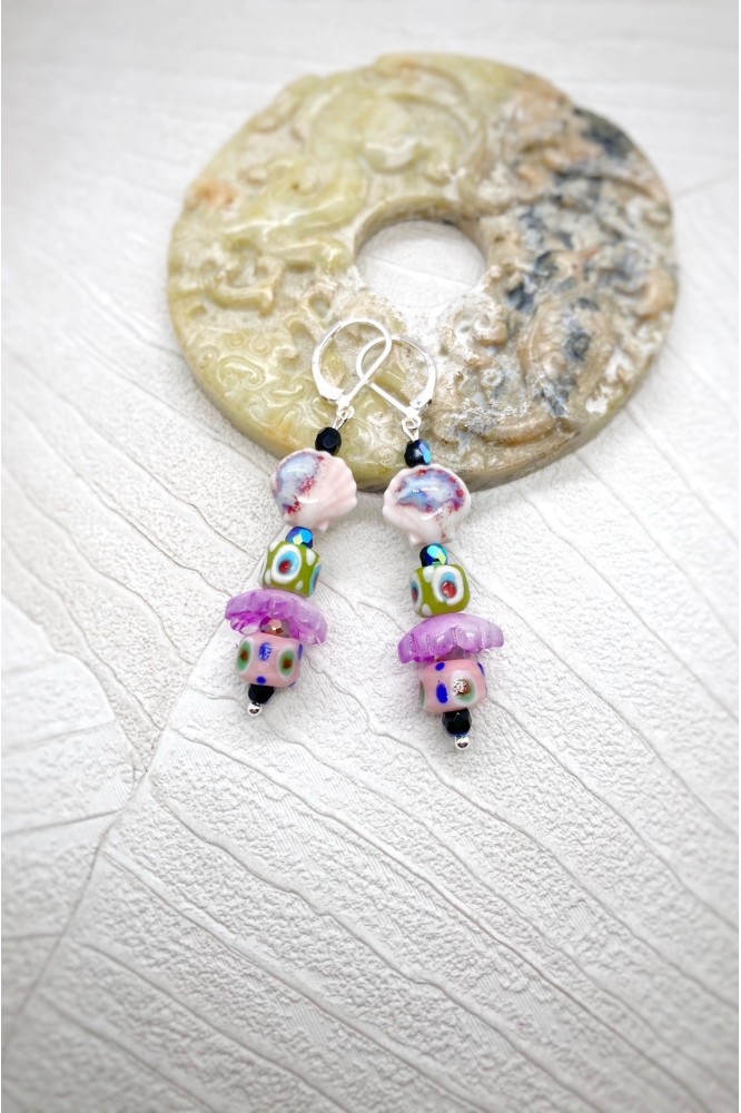 Boucles d'oreille originale de fabrication artisanale  Aniki bijoux