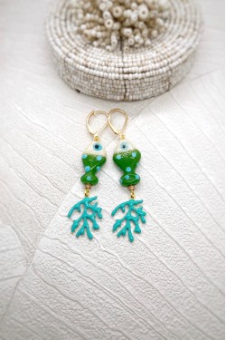 Boucles d'oreille originale de fabrication artisanale  Aniki bijoux
