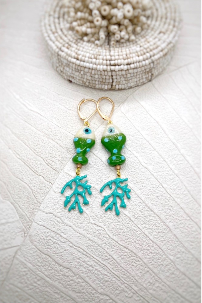 Boucles d'oreille originale de fabrication artisanale  Aniki bijoux